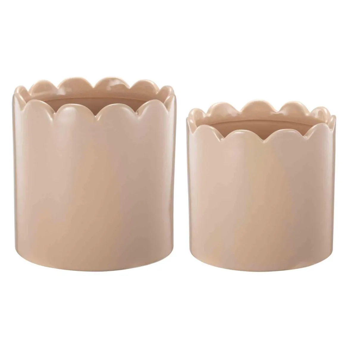 Blomsterpotte Scallop 13,5cm, beige