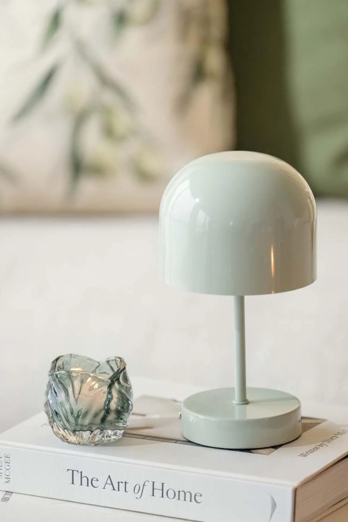 Bordlampe Napoli oppladbar 24 cm lys grønn