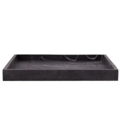 Fat marmor sort 25x25cm