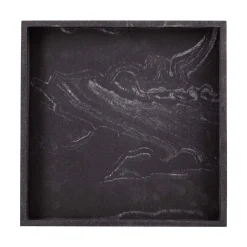 Fat marmor sort 25x25cm
