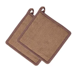 Gryteklut Herringbone 2 pk brun