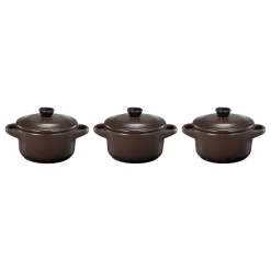 Ildfastformer minigryter 3 stk brun