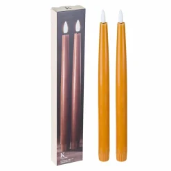 Kronelys LED 2 pk 26,5 cm oker