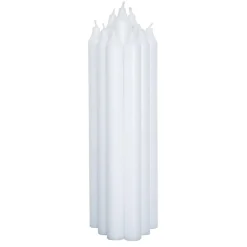 Kronelys 100% stearin 27,5cm hvit