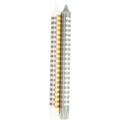 Kronelys 100% stearin, 2 pk Stripe