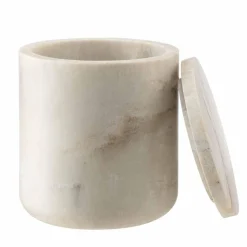 Krukke med lokk marmor beige