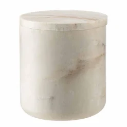 Krukke med lokk marmor beige
