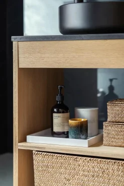 Krukke med lokk marmor beige