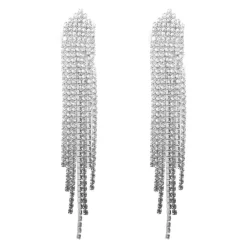 Lange øredobber, silver ombre, Sølv