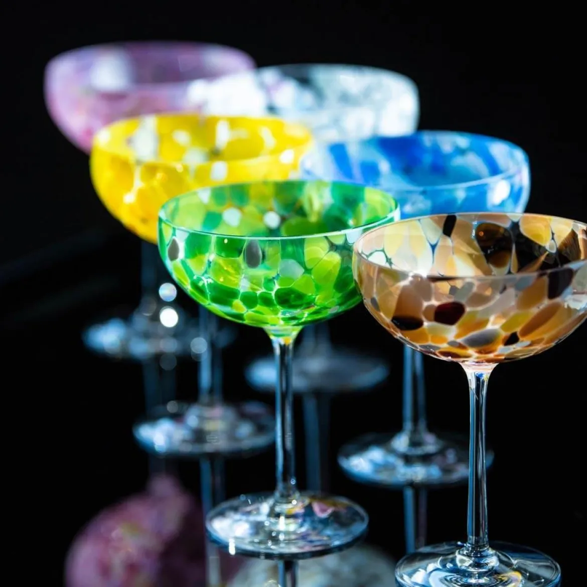 Magnor - Swirl Champagneglass, grønn