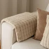 Pledd Faux fur ruter 130x170cm