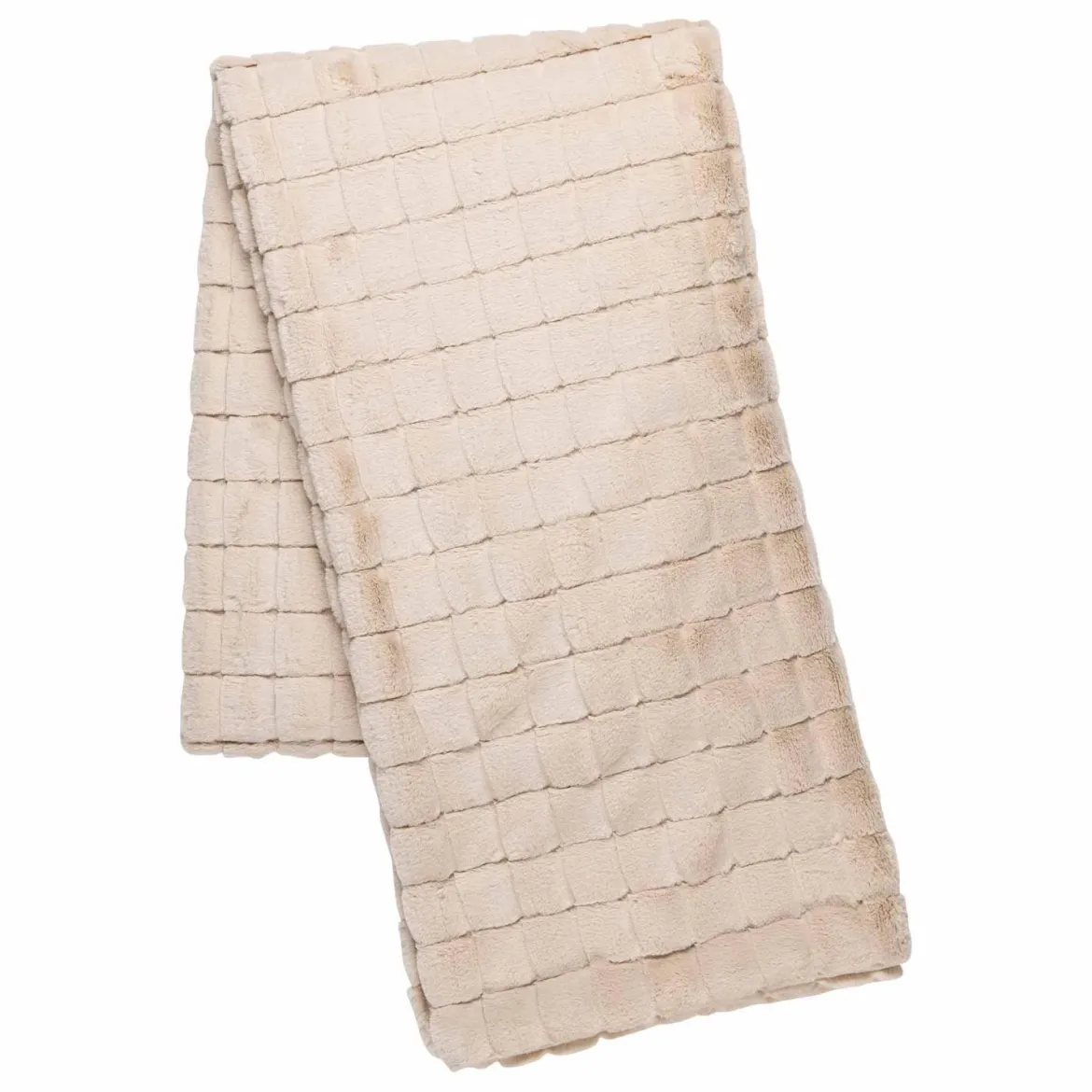 Pledd Faux fur ruter 130x170cm