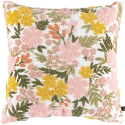 Putetrekk Blomsterdrøm broderi 48x48cm
