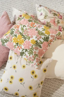 Putetrekk Blomsterdrøm broderi 48x48cm