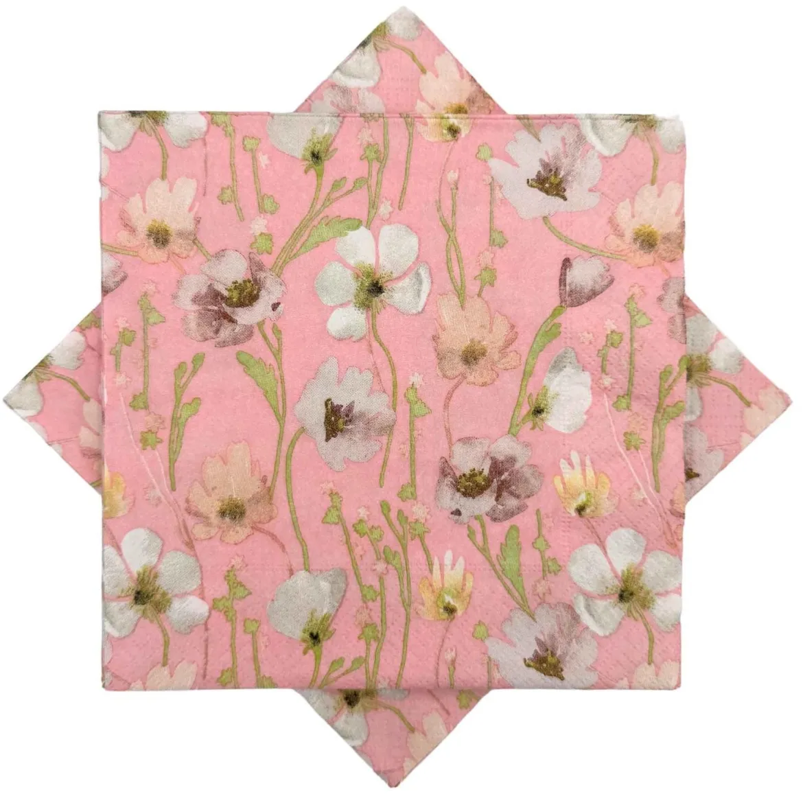 Serviett blomstring rosa