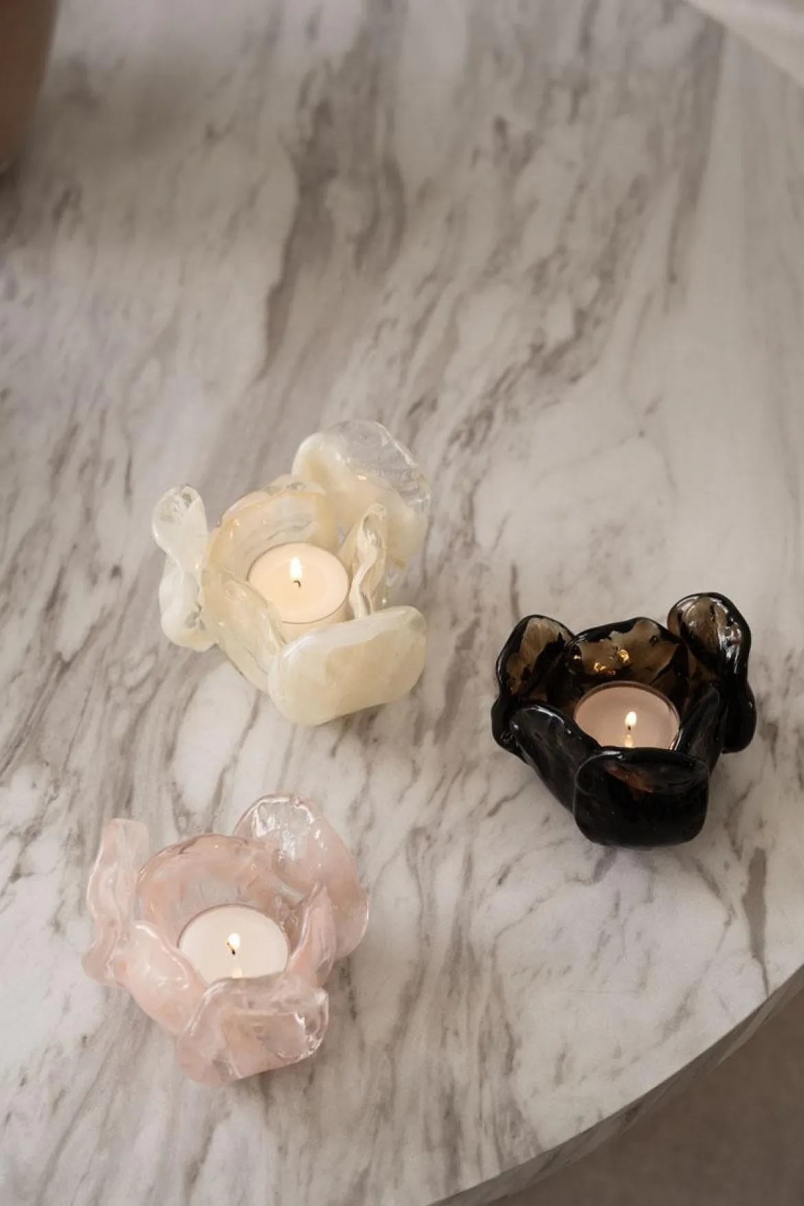 Telysholder Flow 7 cm creme