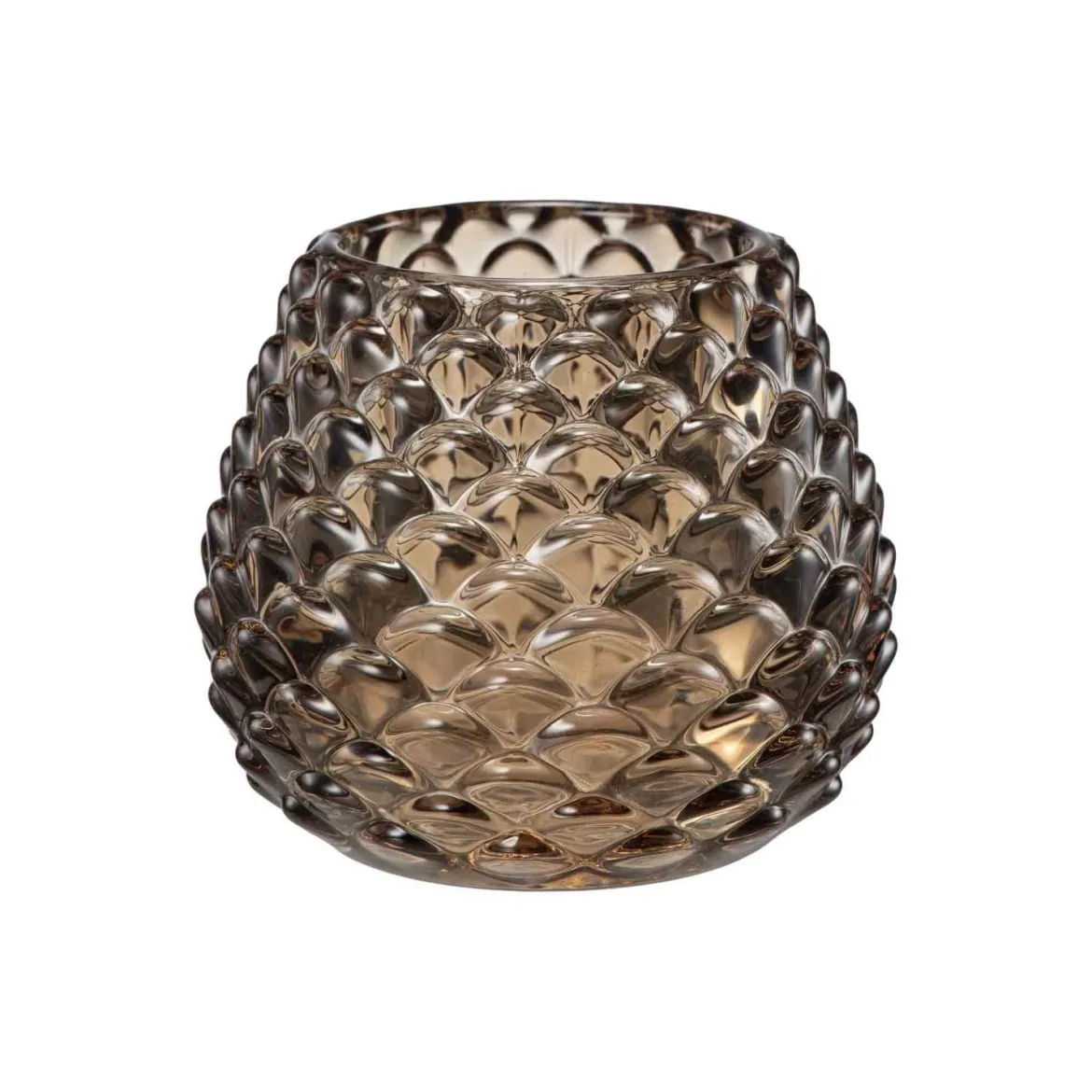 Telysholder Kongle 10cm lys brun